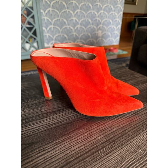 Stuart Weitzman Camilla Orange Luxe Suede High Heeled Sz. 10.5